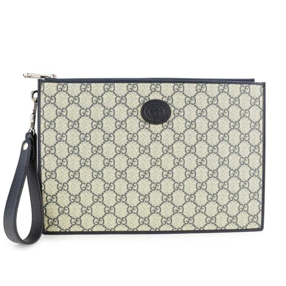 Gucci Clutch Bag Interlocking G Beige Ebony - Picture 1 of 9